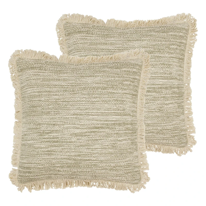 furn. Sienna Feather Filled Cushions (Twin Pack), Cotton, Natural