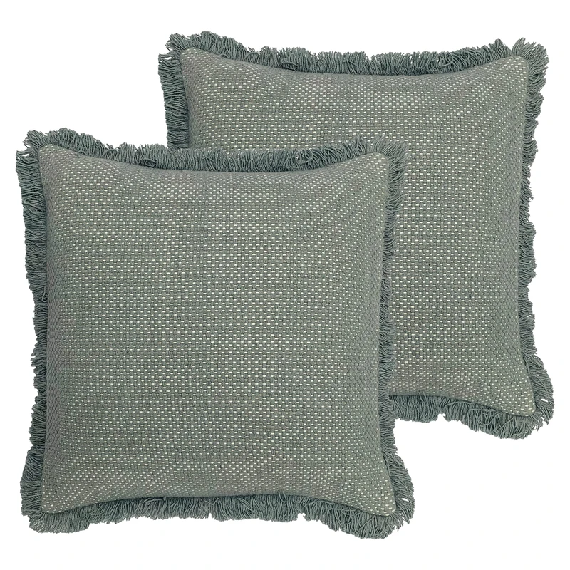 furn. Sienna Feather Filled Cushions (Twin Pack), Teal, 45 x 45cm