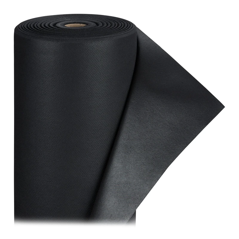 Relaxdays Weed Control Fabric, 220 g/m², 1 x 50 m, Barrier Membrane, Water-Permeable, UV-Resistant, Tear-Proof, Black