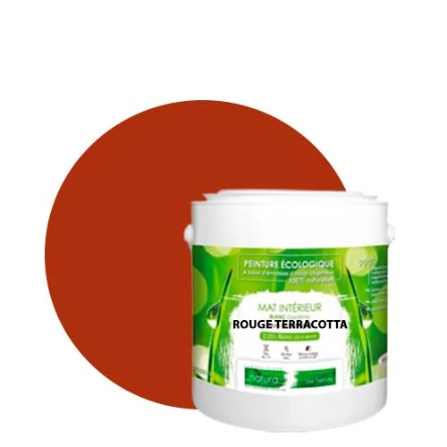 BOX DECO COULEURS Natural ecological wall paint in matt look for interior Natura – 2.5 L / 33 m², red terracotta - Image 1
