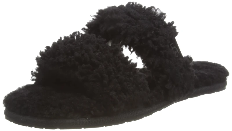 UGG Women's Slipper Maxi Curly Scuffetta Uk Size 8 Black