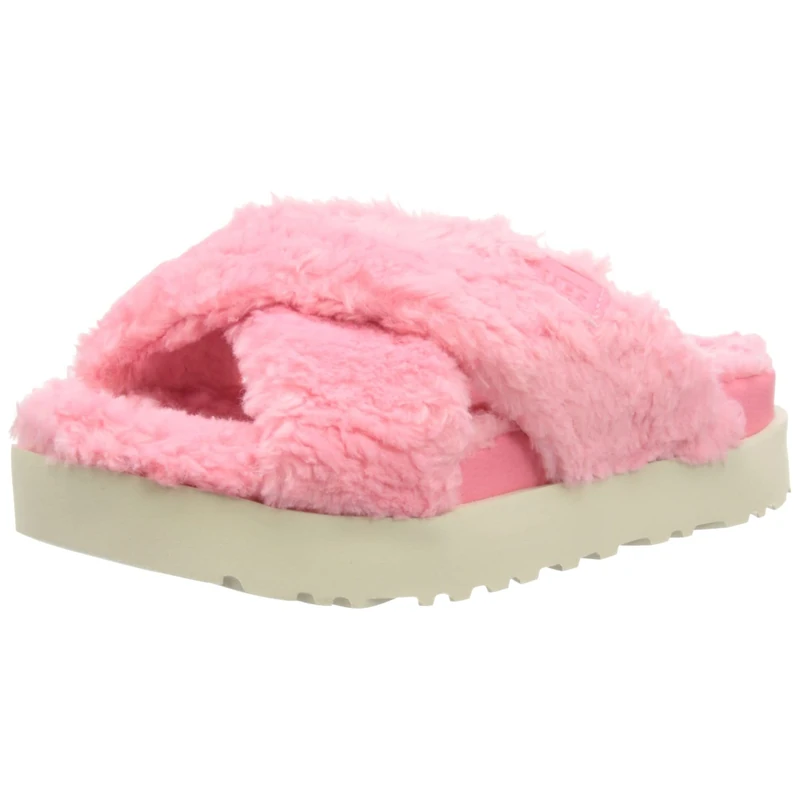 UGG Women's Slipper Fuzz Sugar Cross Slide Uk Size 5 Pink Jasmine
