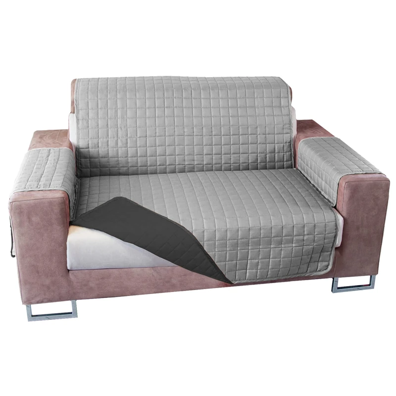WELL HOME MOBILIARIO & DECORACIÓN Light Grey and Dark Grey Reversible 4 Seater