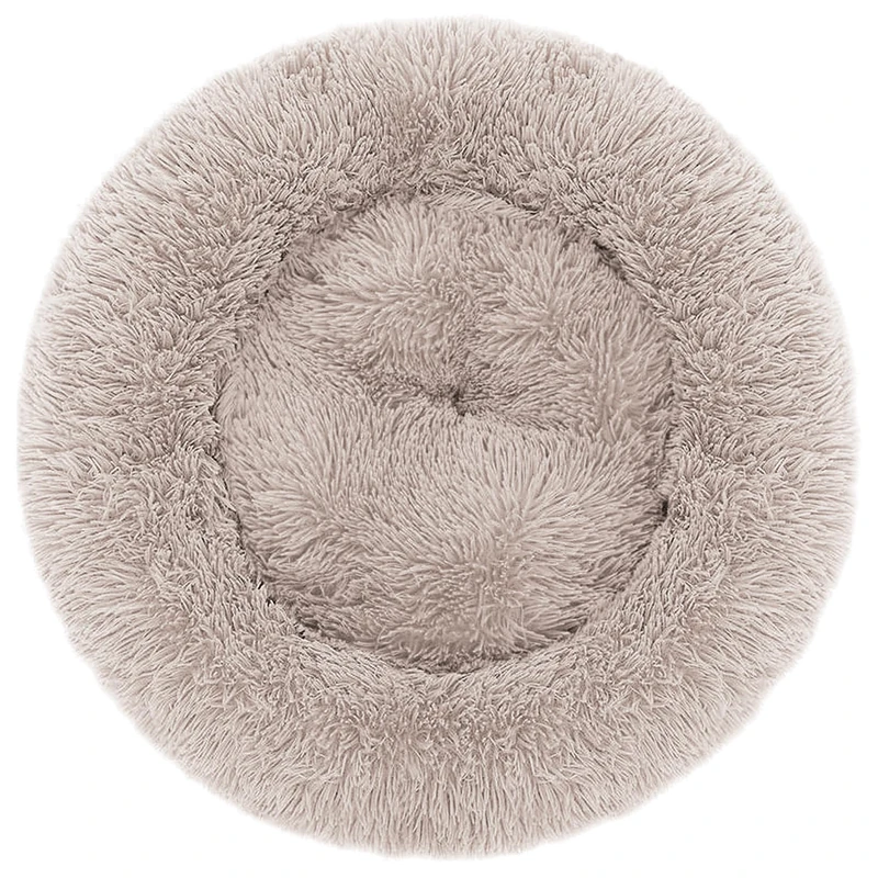 Record - Donut Bed, Dog Bed for Dogs and Cats, Pet Bed with Non-Slip Base, Waterproof and Washable, Round Cushion Diameter 90 x 25h, Grey