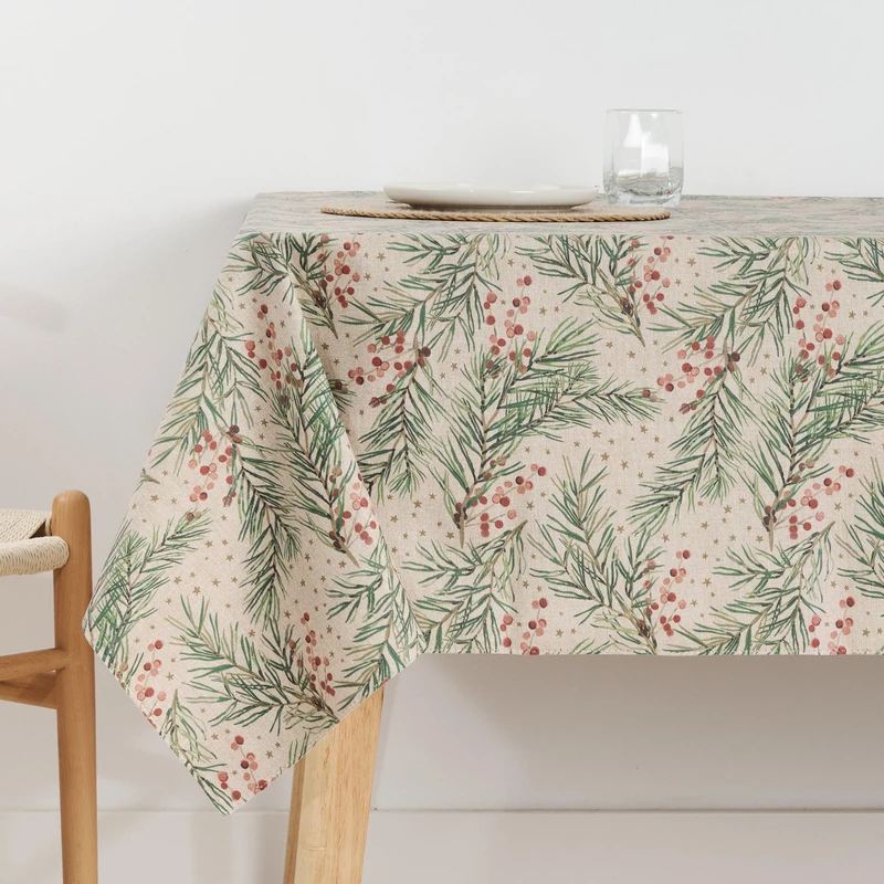 BELUM | Christmas Tablecloth | Stain-Resistant Rectangular Table Cloth | Resin Tablecloth (Laminated Touch) | Table Cloth | Home Table Cloth (250 x 140 cm) - Image 1