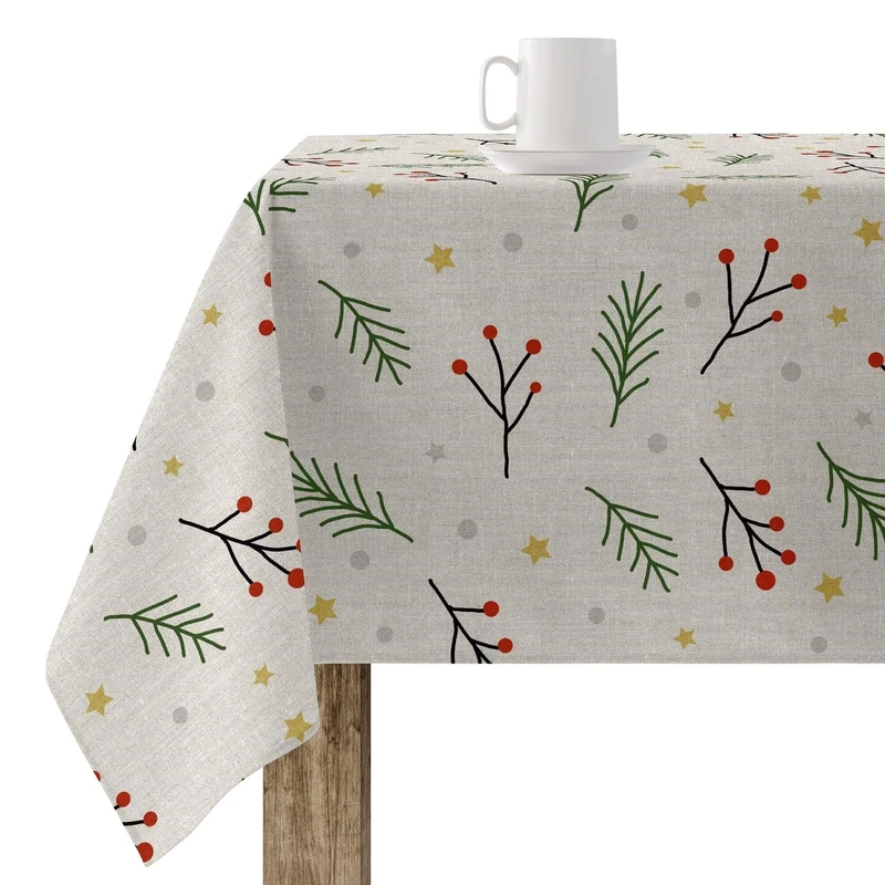 BELUM | Christmas Tablecloth | Stain-Resistant Rectangular Table Cloth | Resin Tablecloth (Laminated Feel) | Table Cloth | Home Table Cloth (100 x 140 cm)