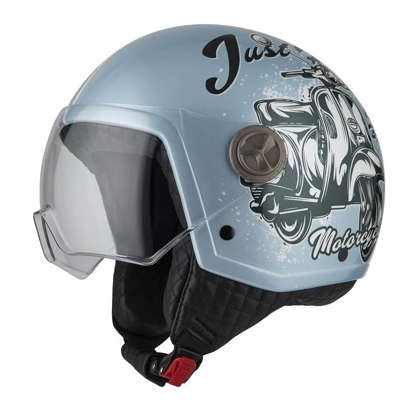 NZI Zeta 2 Open Helmet MINIJET, Unisex-Adult, Bello Pearl White, M