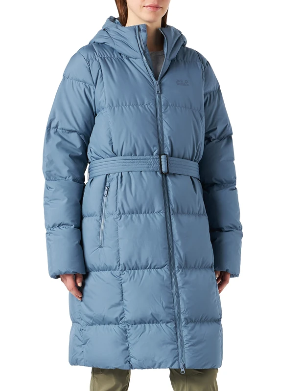 Jack Wolfskin Women's Frozen Lake Coat Knitted, Frost Blue, XXL