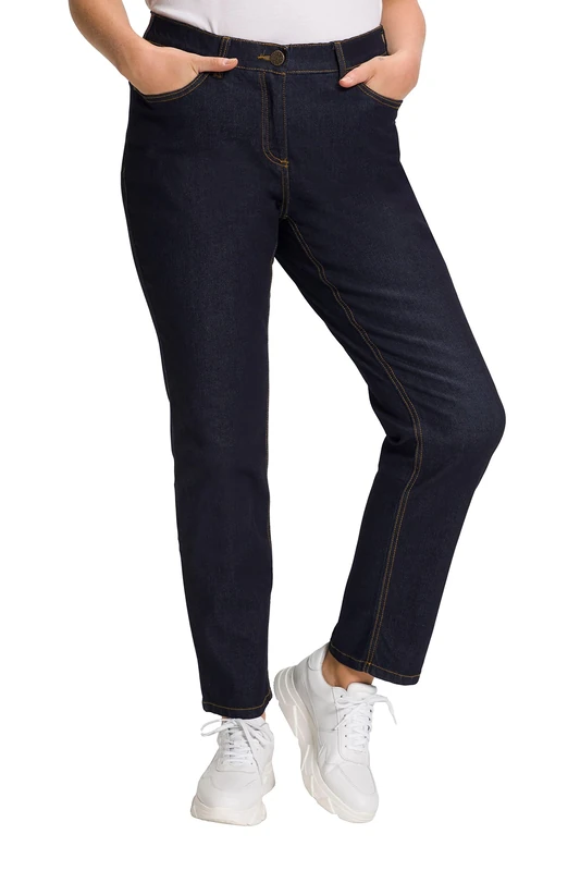 Ulla Popken Women's Slim-Jeans Jeans, Dunkelblauer Jeansstoff,