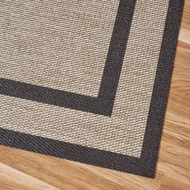 Estores Basic Premium Vinyl Carpet Non-Slip Heavy Duty Indoor Outdoor Rug Brown 120cm x 180cm - Image 1
