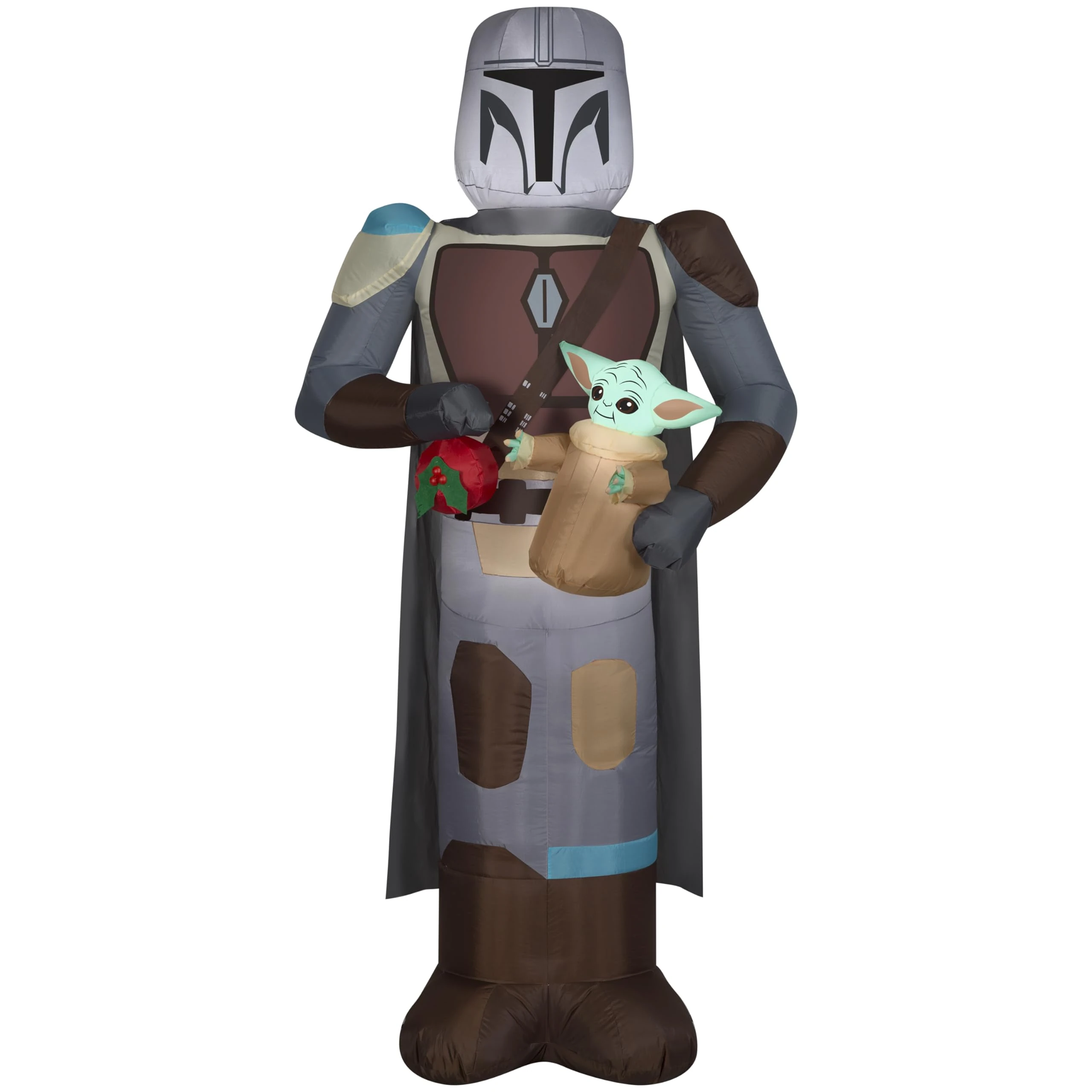 Gemmy 6.5' Christmas Inflatable Mandalorian and Yoda The Child Holding a Christmas Ornament Indoor/Outdoor Decoration