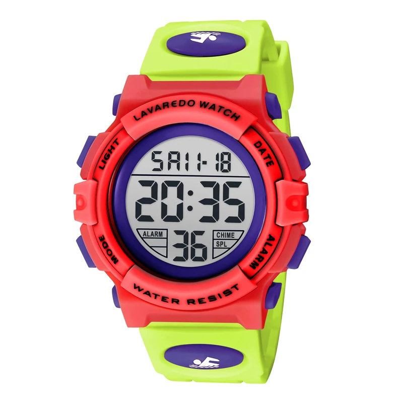 Ben Nevis Children's Boys' Watch - 5ATM Waterproof Outdoor Sport Silicone Wrist Watch with Alarm/Stopwatch/LED Light/Shockproof/Date, 26-Lightarmyblue, Strap