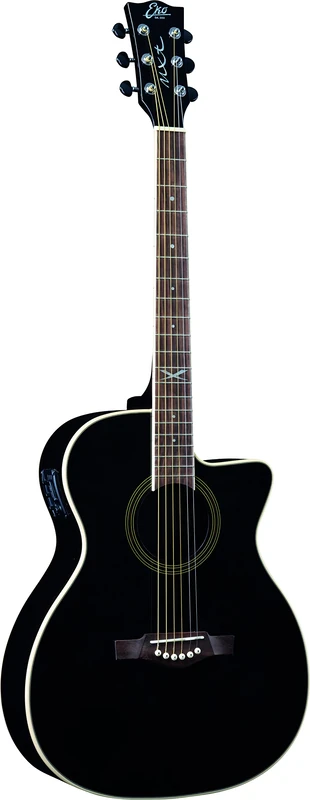 EKO GUITARS - NXT A100CE SEE THROUGH BLACK, Acoustic Guitar Fir Top, Mahogany Headbands and Background, Keyboard in South American Roupanà, Dreadnought Cutaway, Black