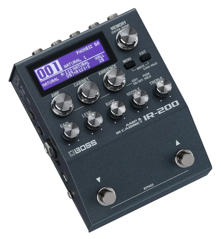 BOSS IR-200 AMP & IR CABINET PEDAL – Pedal-based Amp Simulator and Impulse Response Loader with Premium Sound and Features - Exceptional Audio Quality, Premium Amps, Deep Sound Shaping – 128 Memories