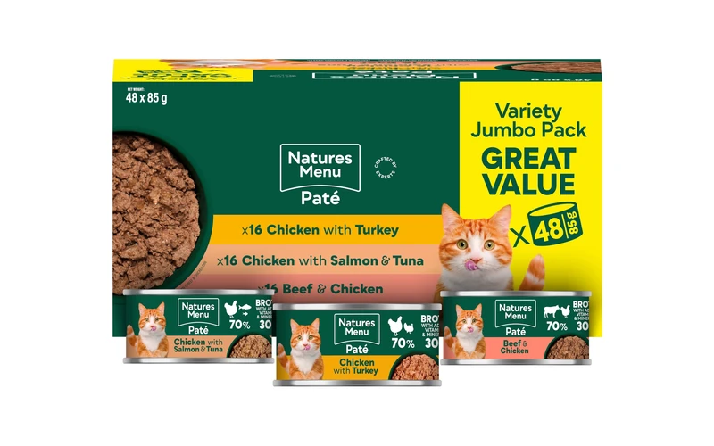 Natures Menu Wet Food for Adult Cats - Pate Multipack 12 x 85g