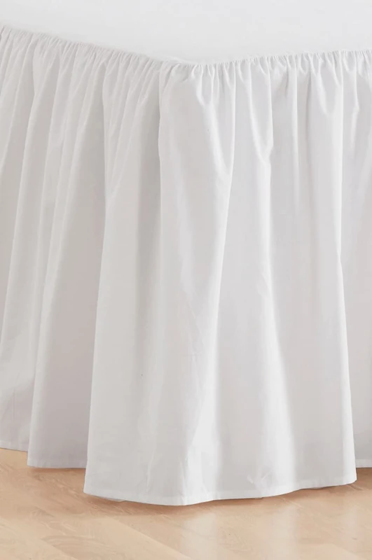 Jotex Zack Valance Bed Skirt, Organic Cotton, Height 60 cm, White, 90 x 200 cm