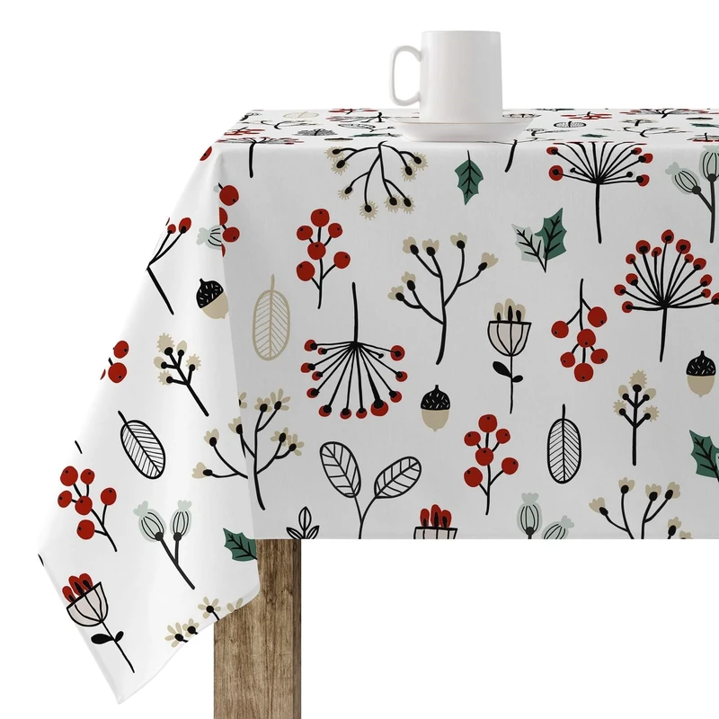 BELUM | Christmas Tablecloth | Stain-Resistant Rectangular Table Cloth | Resin Tablecloth (Laminated Feel) | Table Cloth | Home Table Cloth (100 x 140 cm)