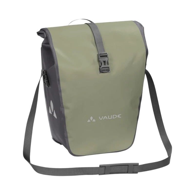 VAUDE Bike Pannier Bag Aqua Back Single 24 L in Khaki, Waterproof Rear Pannier for Bicycles, Easy Attachment – Made in Germany