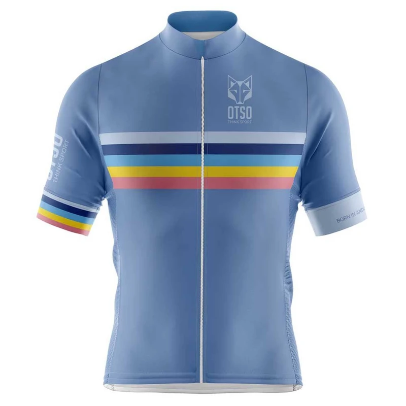 OTSO Cycling Jersey Stripes Steel Blue