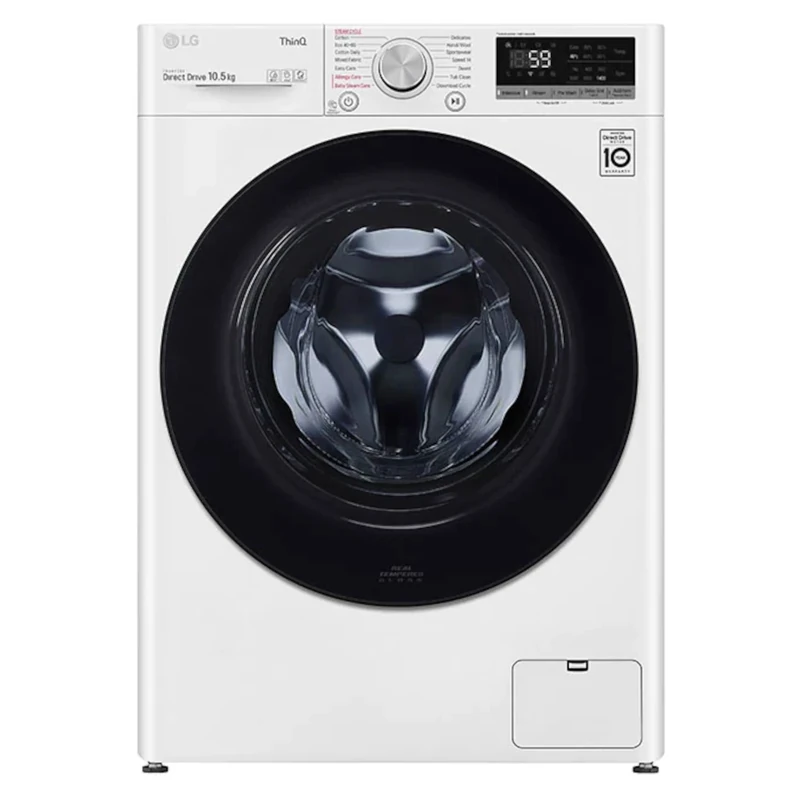 LG V5 F4V510WSE Steam 10.5kg Freestanding Washing Machine