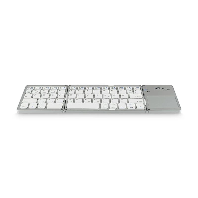 MediaRange Compact wireless keyboard with 63 keys and touchpad, QWERTZ (DE/AT/CH) keyboard layout, silver