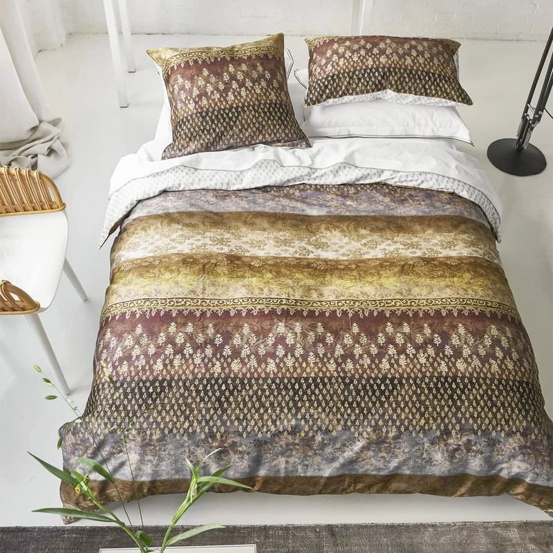 Designers Guild Cotton Satin Duvet Cover, Kasavu, 140 x 200 cm