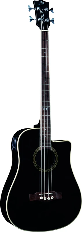 EKO GUITARS - NXT BASS B100CE SEE THROUGH BLACK, Acoustic Bass shape Dreadnought CW,Gloss finish, Scale 812 mm, Black - Image 1