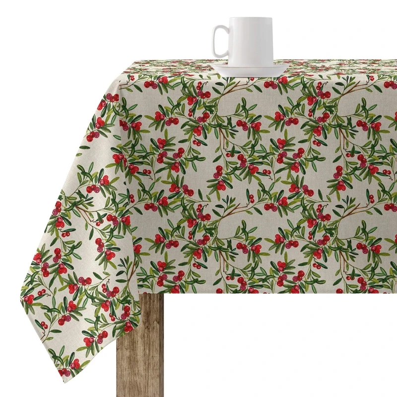 BELUM | Christmas Tablecloth | Stain-Resistant Rectangular Table Cloth | Resin Tablecloth (Laminated Touch) | Table Cloth | Home Table Cloth (140 x 140 cm)