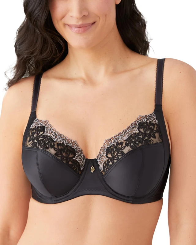 Wacoal Women's Side Note Full Figure Underwire Bra Coverage, Black, 38 E