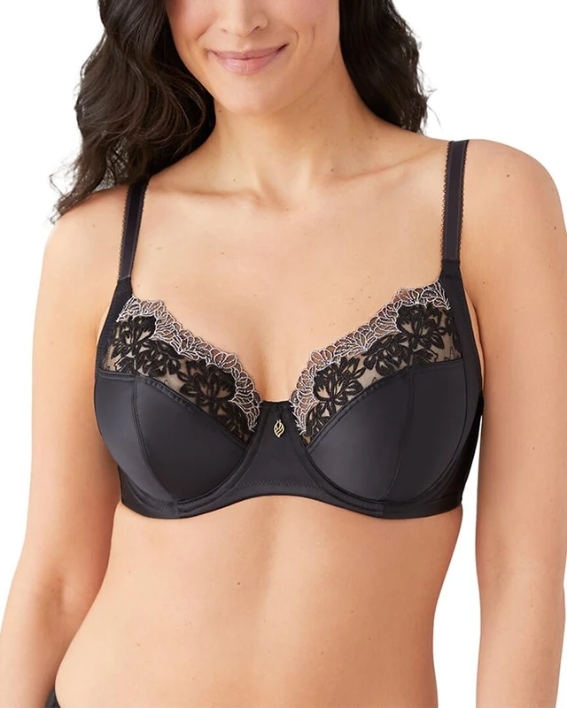 Wacoal Women's Side Note Full Figure Underwire Bra Coverage, Black, 36E