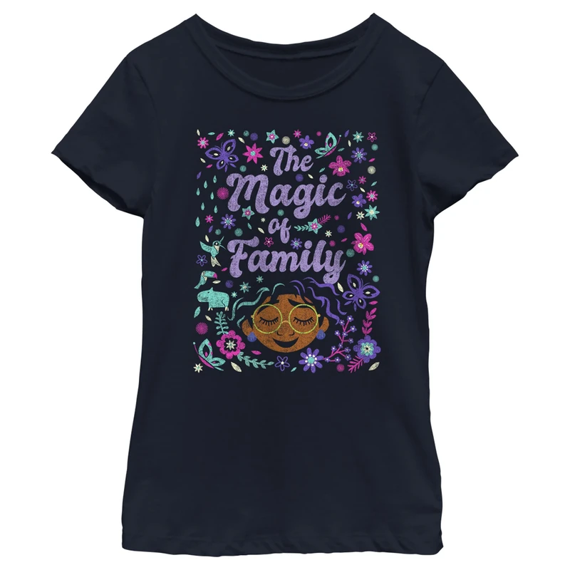 Disney Girl's Encanto Magic T-Shirt, Navy, XS
