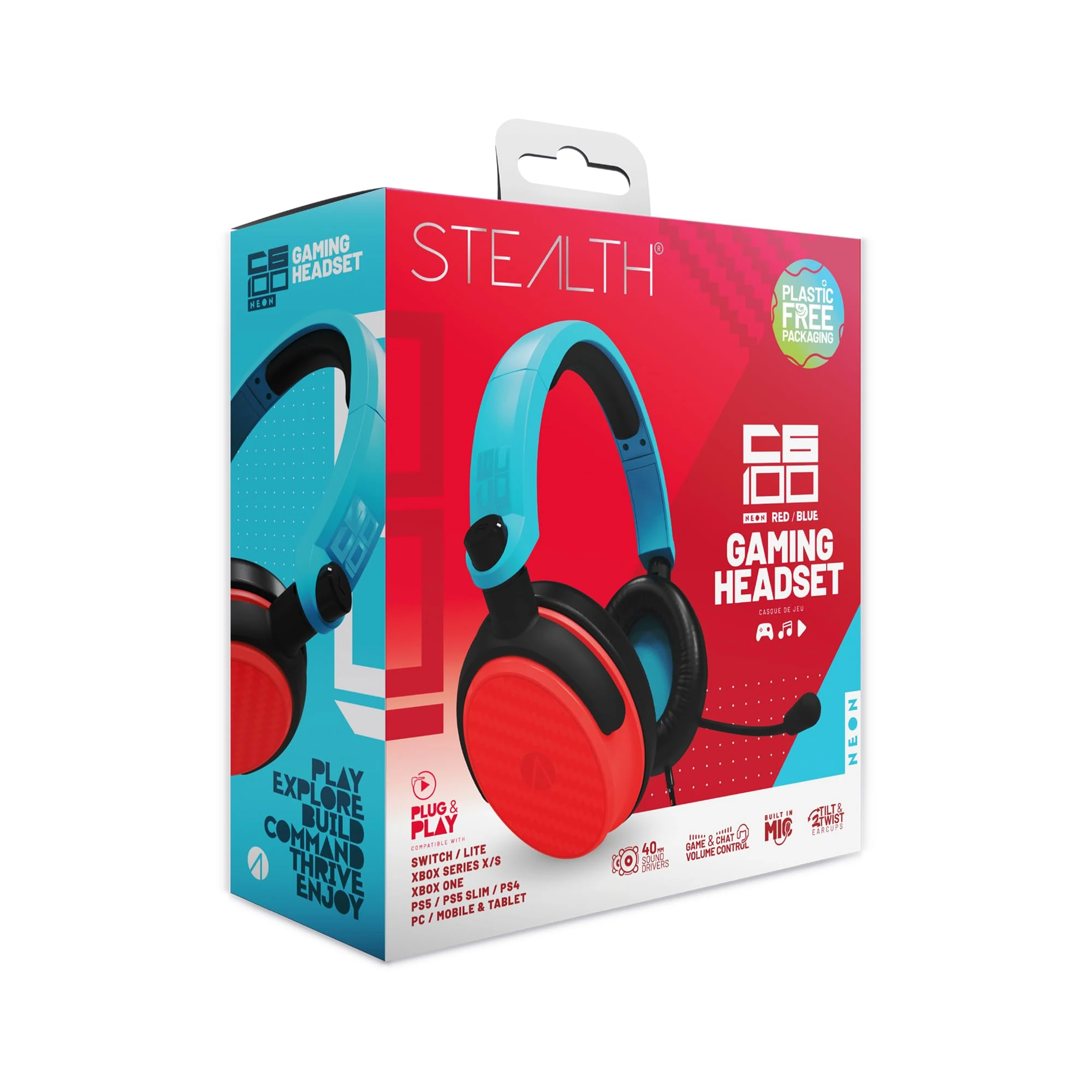 STEALTH C6-100 Gaming Headset for Nintendo Switch - Blue & Red