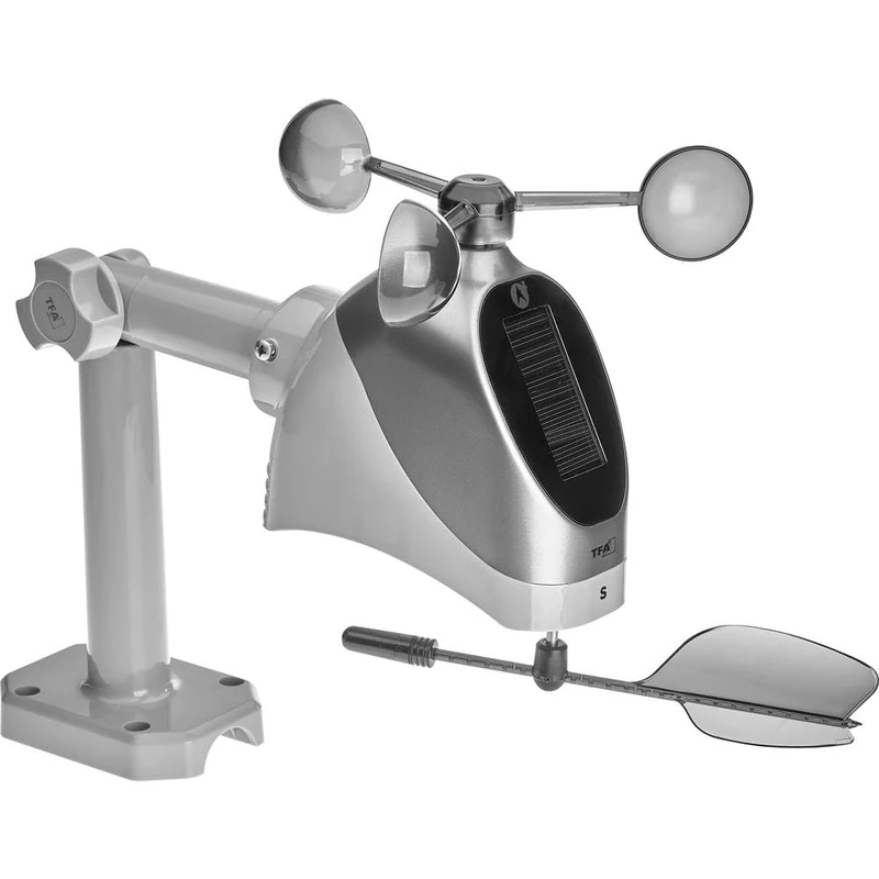 TFA Dostmann 30.3251.10 Replacement Solar Wind Transmitter for Wireless Weather Station 35.1161.01 with Wind Speed and Wind Direction Silver