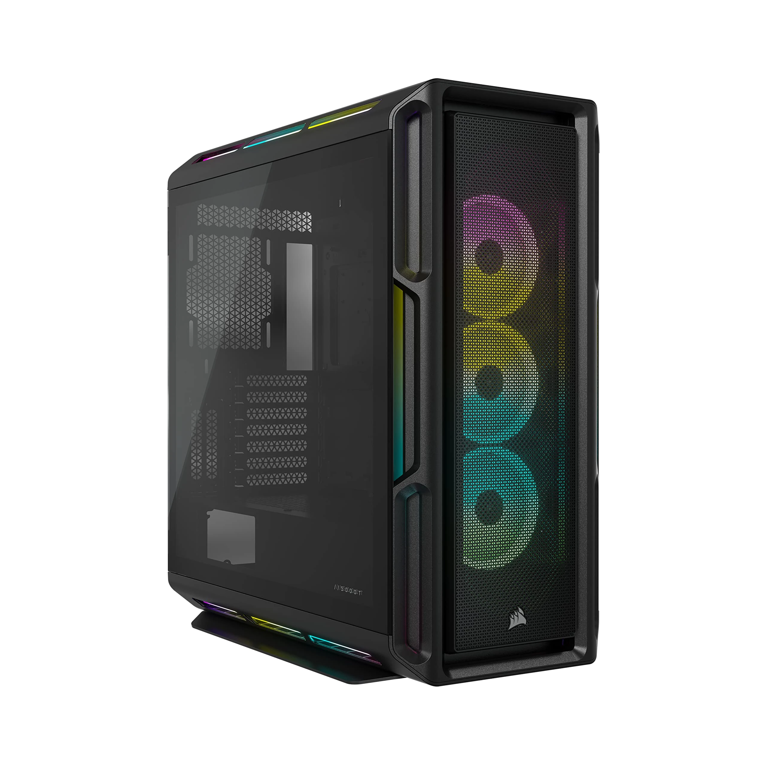 Corsair iCUE 5000T RGB Mid-Tower ATX PC Case (208 Individually Addressable RGB LEDs, Fits Multiple 360mm Radiators, Three CORSAIR LL120 RGB Fans & COMMANDER CORE XT Controller Included) Black, (CC-9011230-WW)