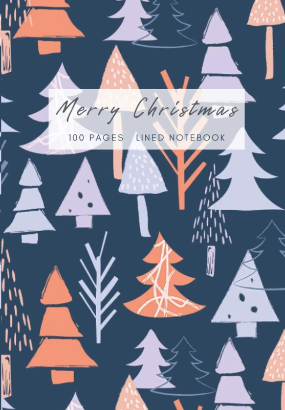 MERRY CHRISTMAS Lined Notebook: Yuletide-themed notebook, 100 pages, 6.69" x 9.61", paperback cover, use as bullet journal, gratitude journal, blank planner, or school notebook