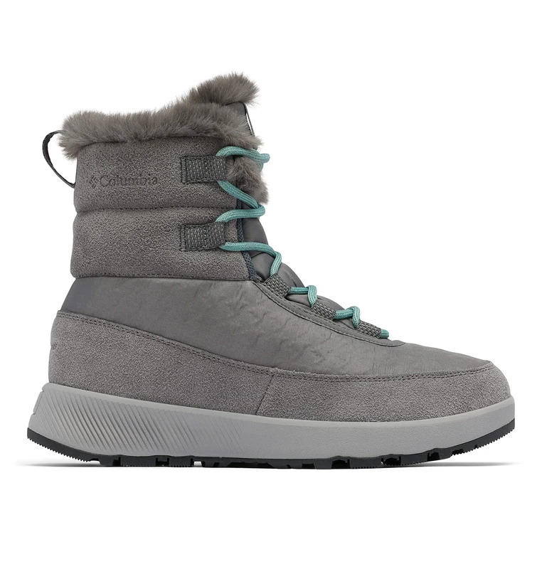 Columbia SLOPESIDE PEAK LUXE Waterproof Women's Snow Boots, City Grey x Dusty Green, 3 UK