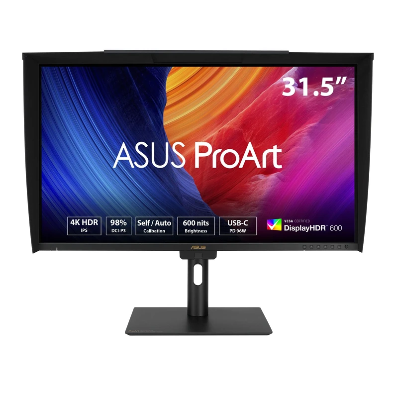 ASUS ProArt PA32UCE Professional Monitor 32 Inch 4K 16:9, 3840 x 2160, 10-bit, LuxPixel AGLR, AutoKVM, Ergonomic, Colorimeter, DisplayHDR 600 - DP, HDMI, 96W USB-C, USB Hub, Speaker