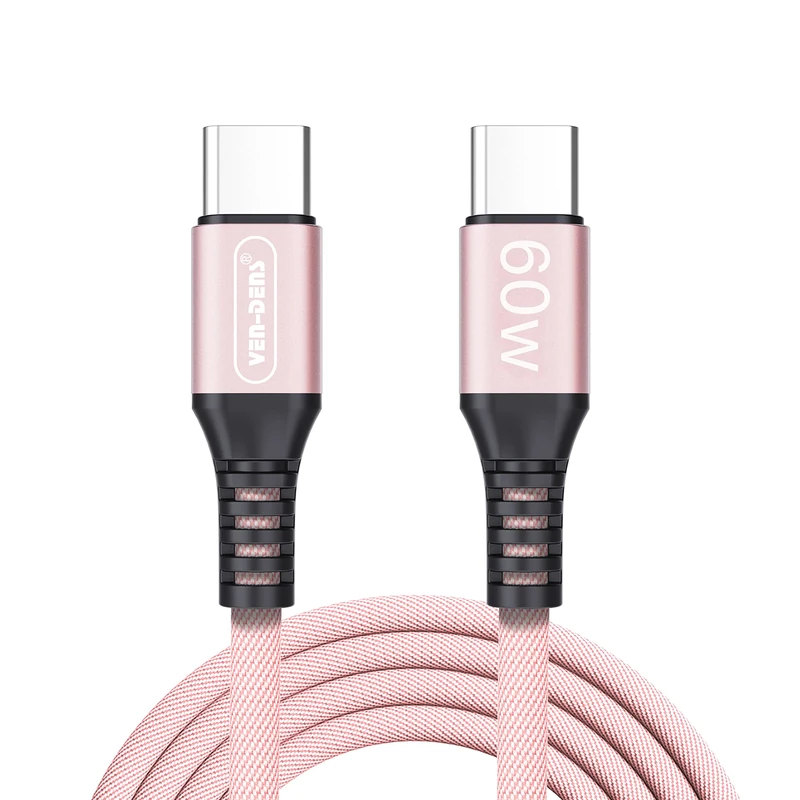 VEN-DENS For Google Pixel 10 Pro XL Fold / 9A / 9/9 Pro / 9 Pro XL / 8A / 8/8 Pro / 7A / 7/7 pro / 6A Charger cable C to C cable, 60W (1.5 M) USB C Charger PD Fast Type C Cable (ROSE GOLD)