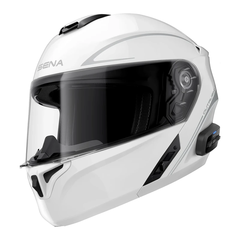 Sena Outrush R Bluetooth Modular Motorcycle Helmet with Intercom System (Gloss White, XL)