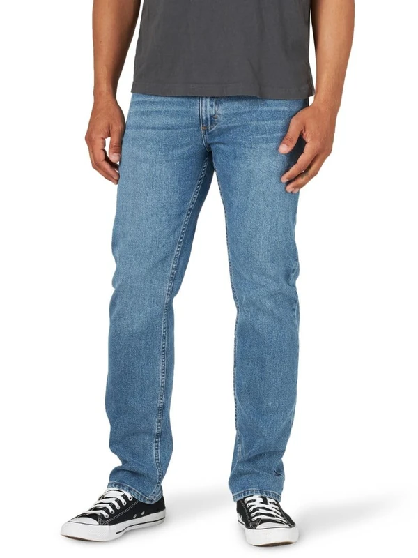 Wrangler Authentics Men's Regular Fit Comfort Flex Waist Jean, Leon, 40W x 34L Blue
