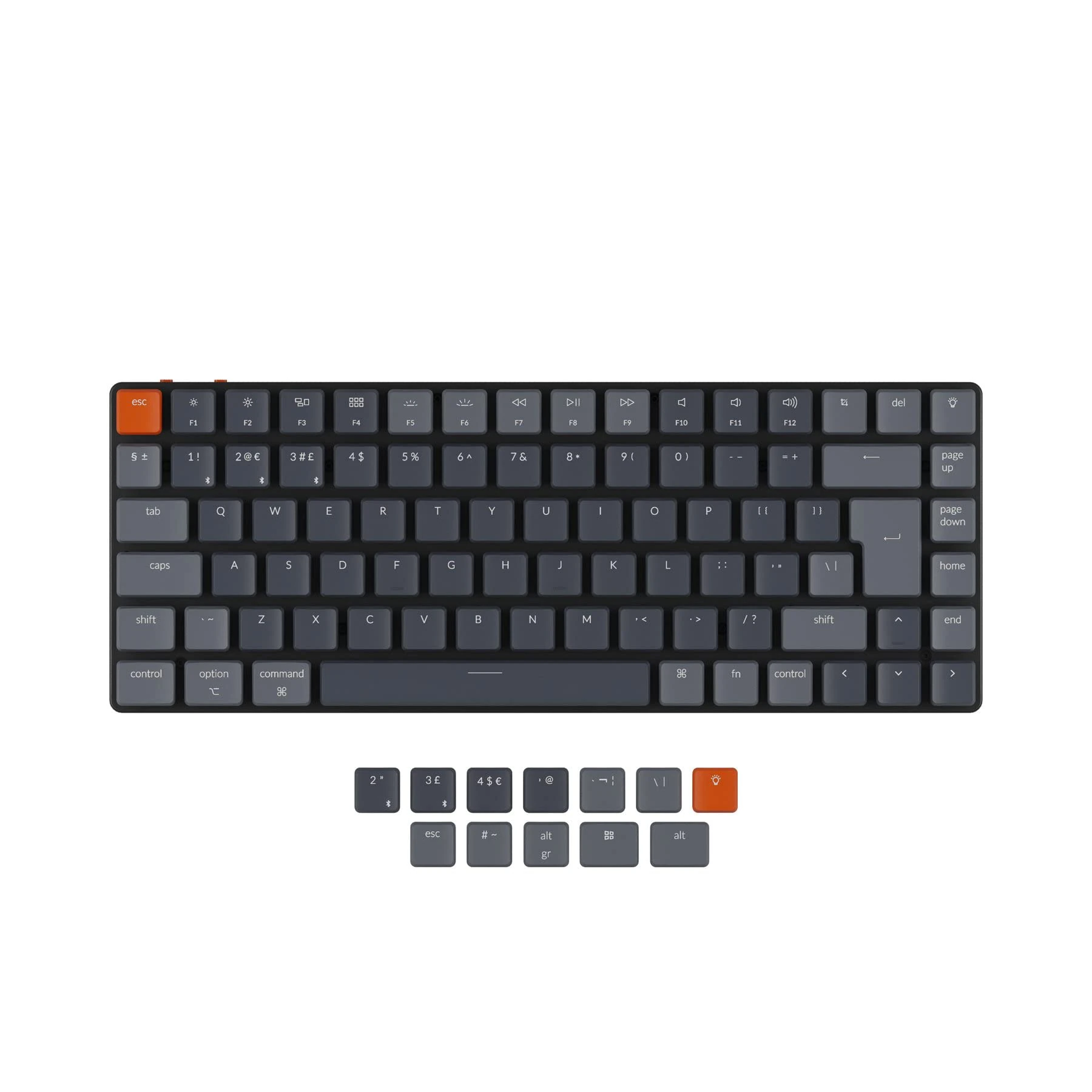 Keychron K3 Ultra-Slim Hot Swappable RGB Backlit Wireless Bluetooth/Wired USB Mechanical Keyboard, 75% ISO-UK-Layout Low-Profile Optical Red Switch 84 Keys Gaming Keyboard for Mac Windows-Version 2