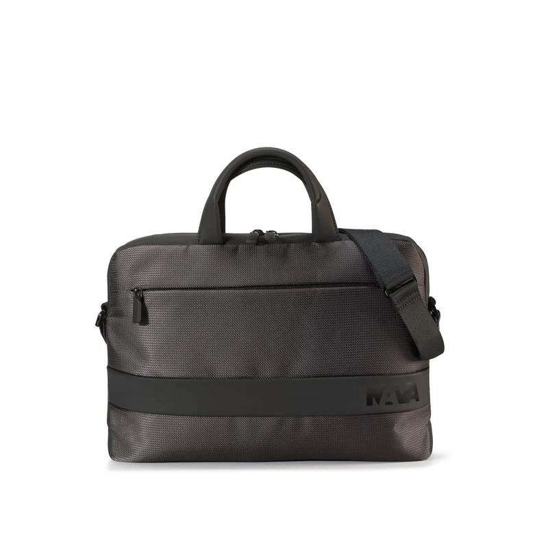 NAVA Design: Slim Organized Folder with PC Holder and Double Handle, Color Black/Grey - Dimensions 29 x 42 x 6 cm - Image 1