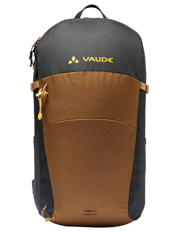 VAUDE Hiking Backpack Wizard 18+4L, Unisex, Black with Brown and Umbra accents, 18-22L, Water-Resistant, Soft Shell, Daypack
