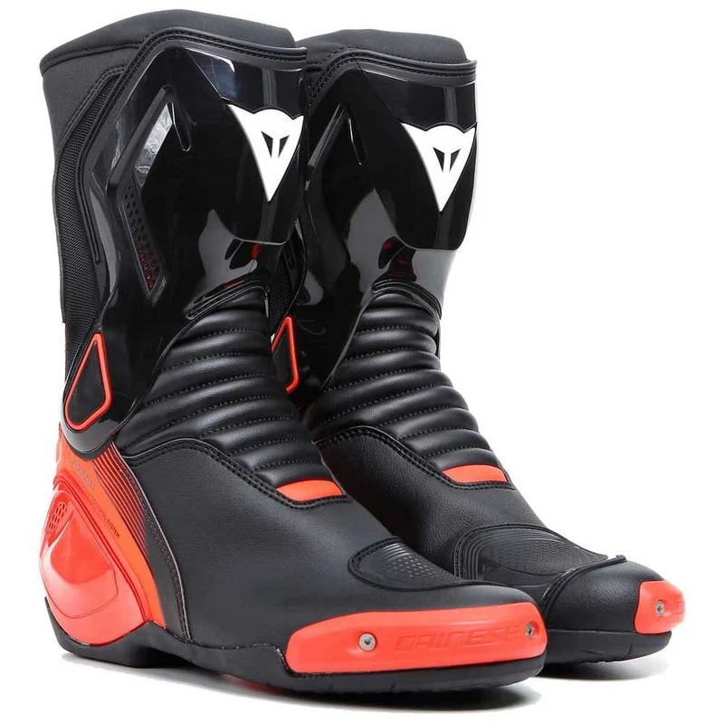 Dainese - Nexus 2 Boots, Motorcycle Sport Boots, Anti-Distortion System, Ankle Protection, Replaceable Sliders, Men's Boots, Black/Fluo Red, 40