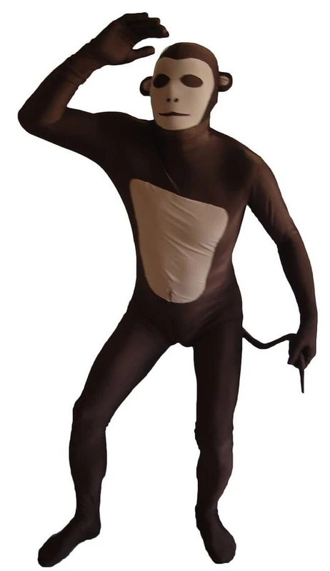 Aniler Men's and Women's Spandex Monkey Costume Adult Monkey Cosplay Halloween Monkey Bodysuit (Medium, Monkey)