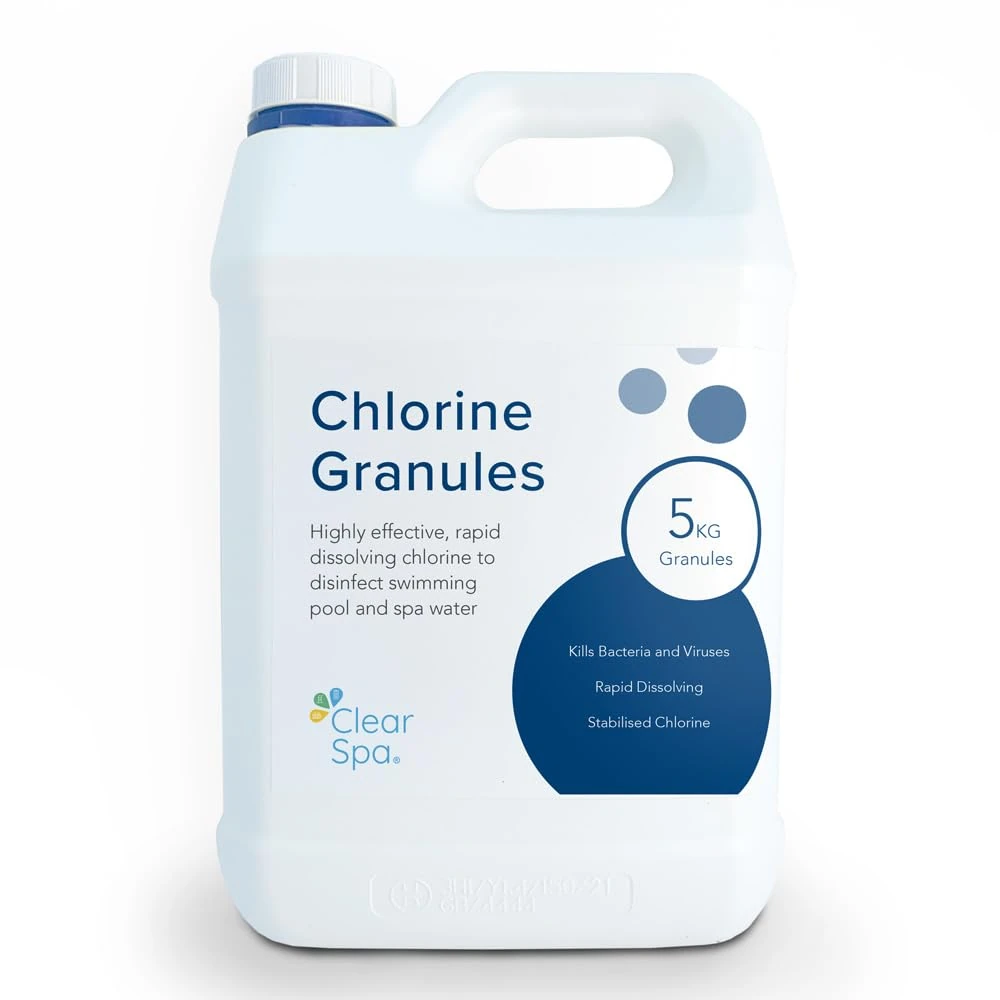 ClearSpa Chlorine Granules 5kg - Stabilized Suitable for Hot Tub, Spa and Swimming Pool Treatment