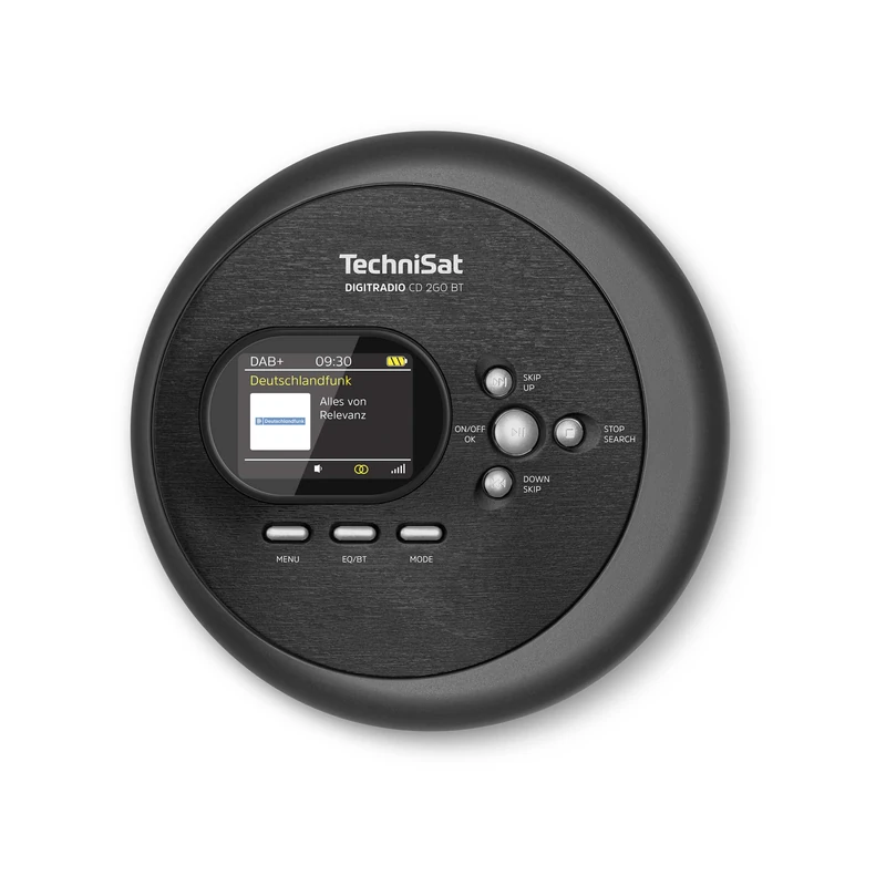 TechniSat DIGITRADIO CD 2GO BT Portable CD Player with 2 Batteries (Discman, with MP3 Resume Function, Bluetooth, ASP, Headphones with Integrated Antenna, DAB+/FM Reception, Equalizer, Favourite
