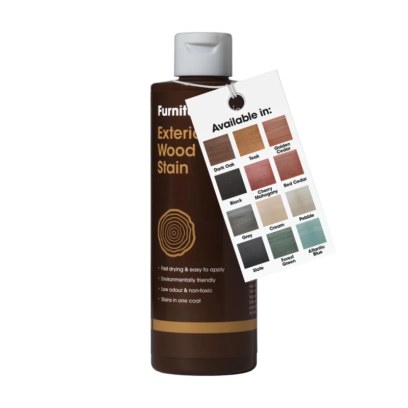 Exterior Wood Stain (Atlantic Blue) - Quick Drying and Easy-to-Apply - Concentrated Wood Stain for Outdoor Wood, Garden Furniture, Windows & Cladding - 250ml