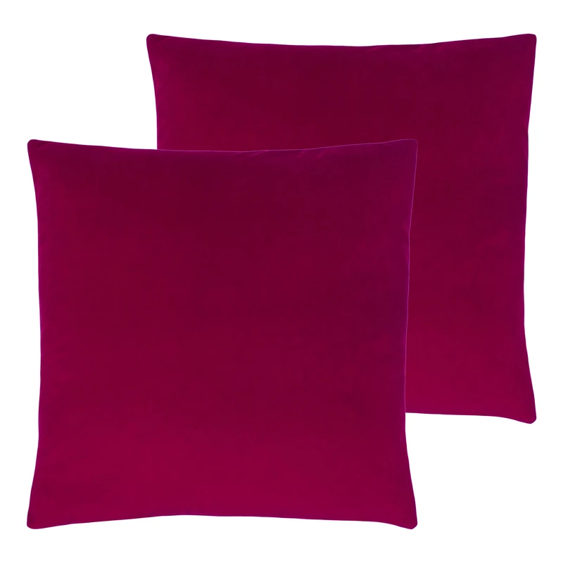 Evans Lichfield Sunningdale Feather Filled Cushions (Twin Pack), Cerise, 50 x 50cm