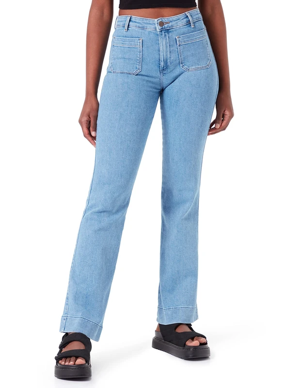 Wrangler Women's Flare Jeans, Cali Blue, 24W 32L UK - Image 1